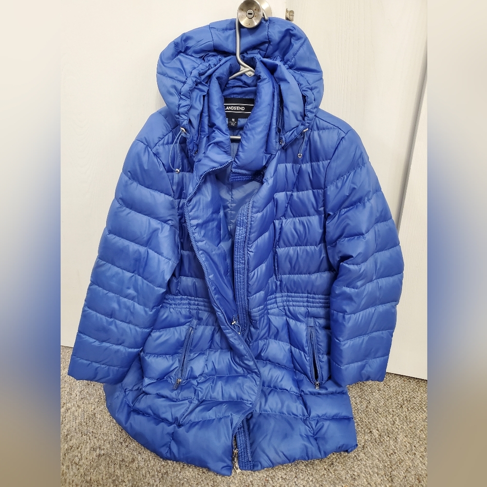 Lands' End Women's Vibrant Blue Puffer Coat